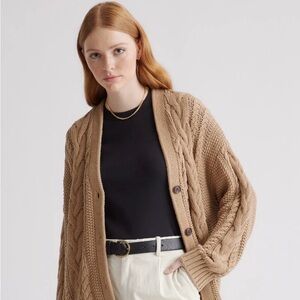 Quince 100% Organic Cotton Oversized Cable Cardigan